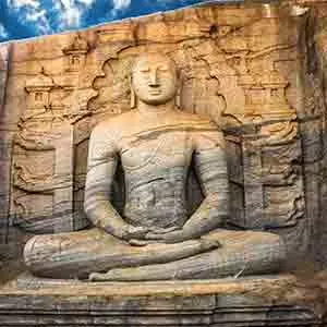 Seated Lord Buddha image of Gal vihara